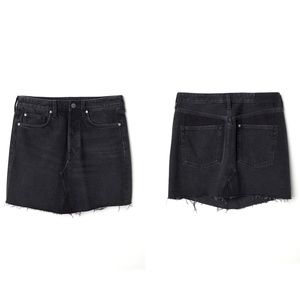 H&M &denim Short Denim Skirt Raw Edge Hem Sz 8